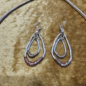 Elegant Silver and Gold-Toned Earrings